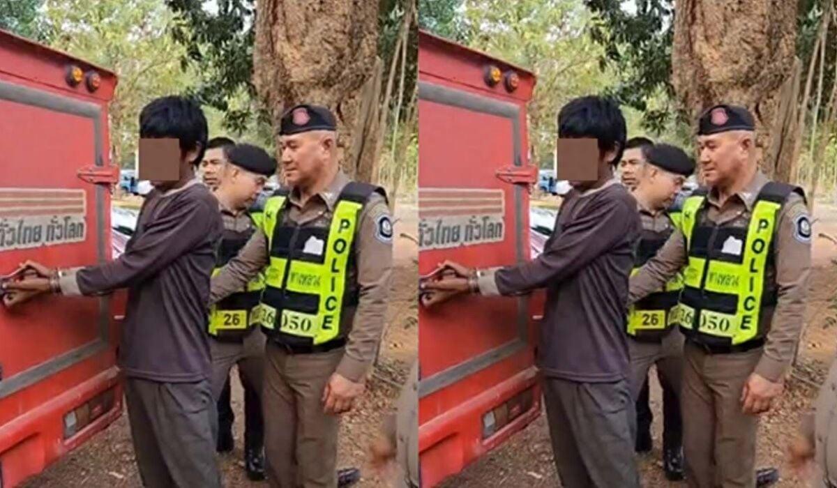 泰国一男子偷走泰国邮政卡车，被警方抓获