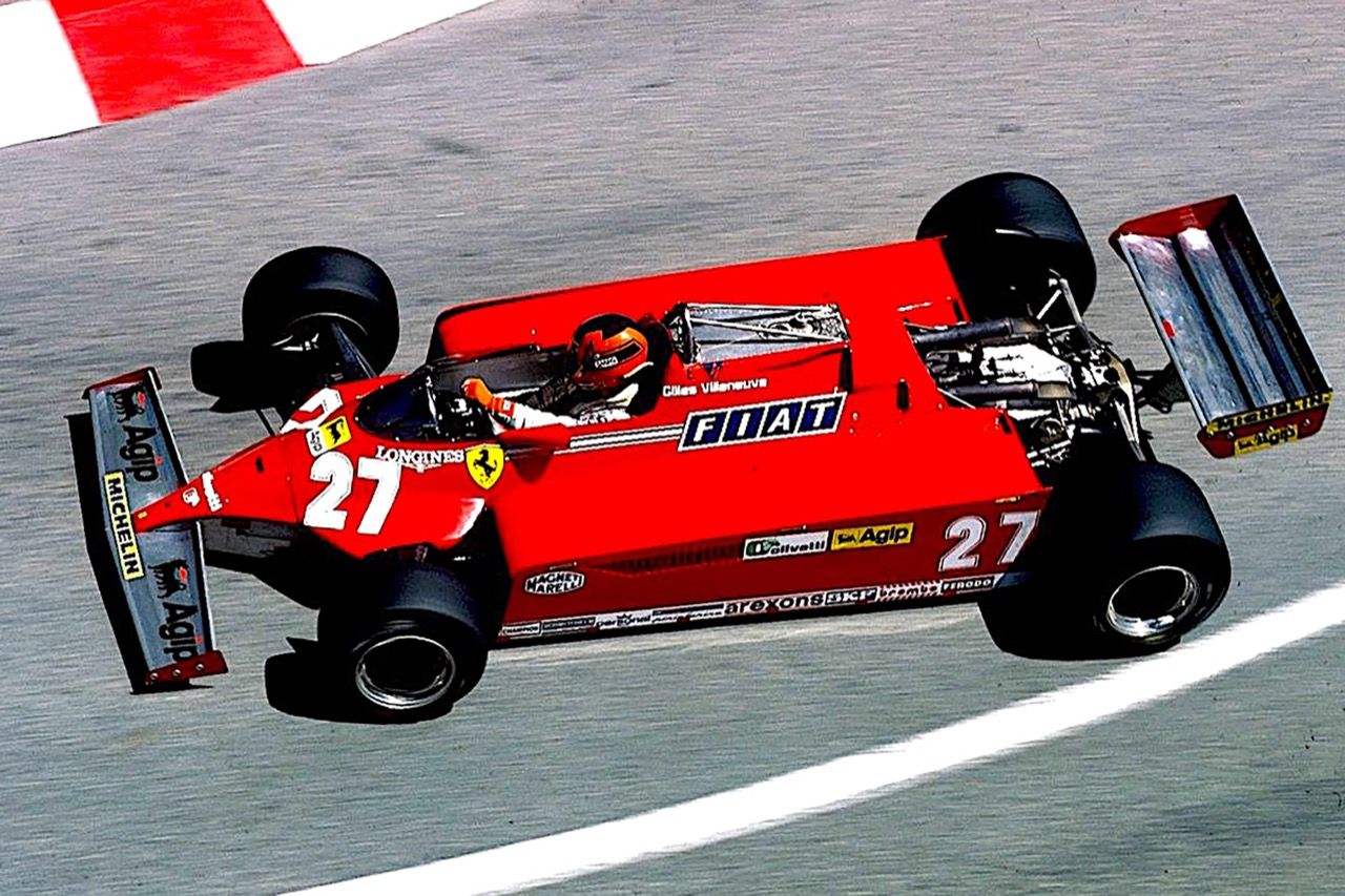 疯狂性能的双涡轮在Ferrari 126 CK Gilles Villeneuve的车中