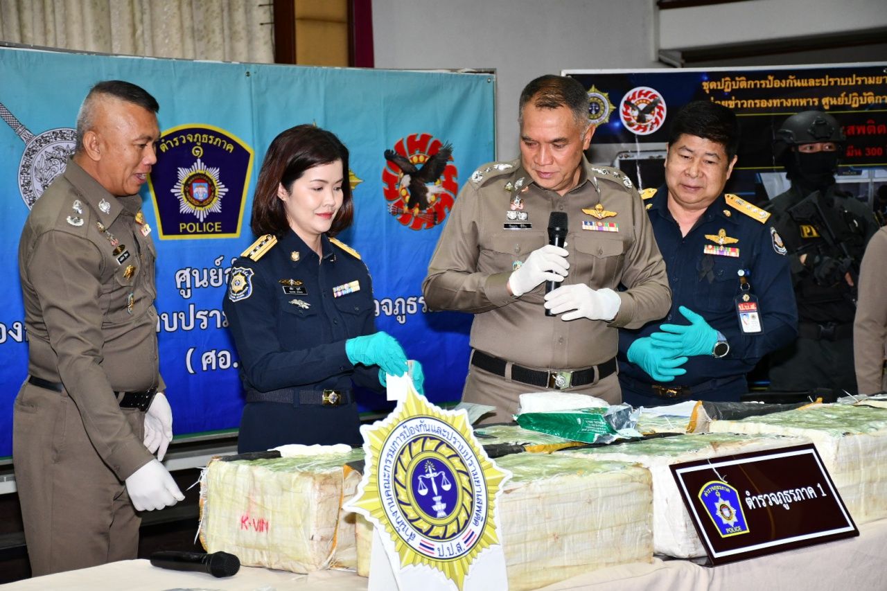 警方破获贩毒网络,缴获300公斤总值超过1.5亿泰铢的氯胺酮