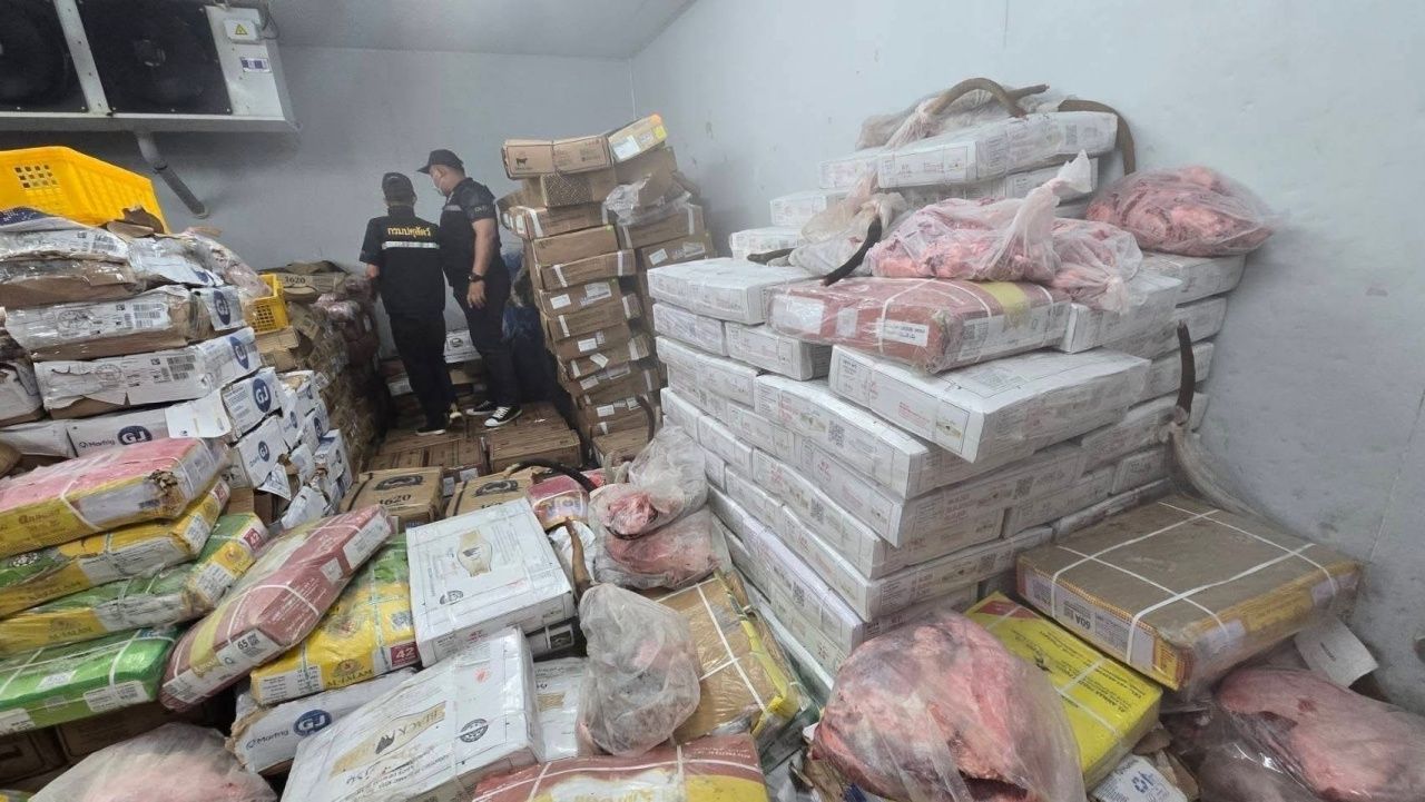 突击检查公寓，查获41吨非法进口冷冻牛肉，含福尔马林，销往曼谷及周边地区