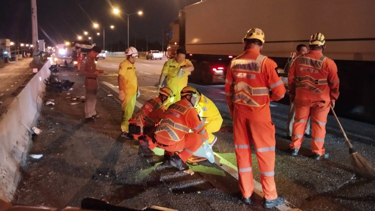 5车连撞事故在7号高速公路,护生助人不幸遇难