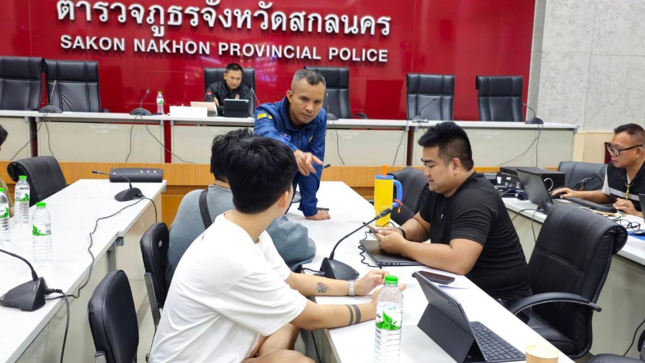 沙功那空警察打击诈骗者 抓获区域内的马仔账户团伙 正在处理106个案件