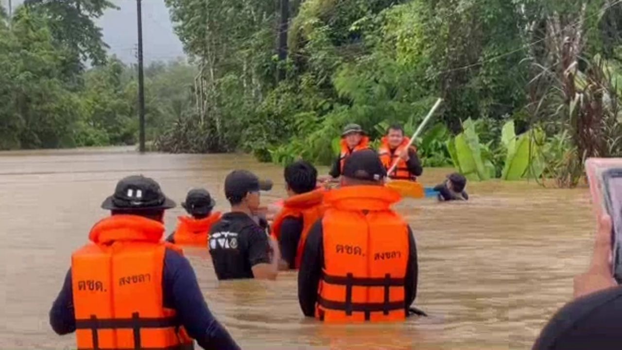 沙达县严重受灾，“合艾洪水”淹没9个乡村区域，许多居民被困