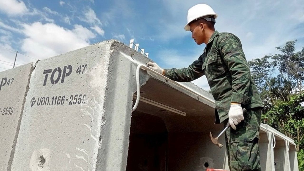 泰国陆军加速建设防空洞和双人掩体,旨在确保所有人安全