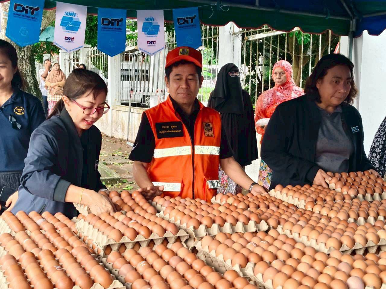 DIT 加紧援助南部水灾，确保商品不短缺，加速向也拉送鸡蛋，并继续举办蓝旗计划以优惠价格出售商品