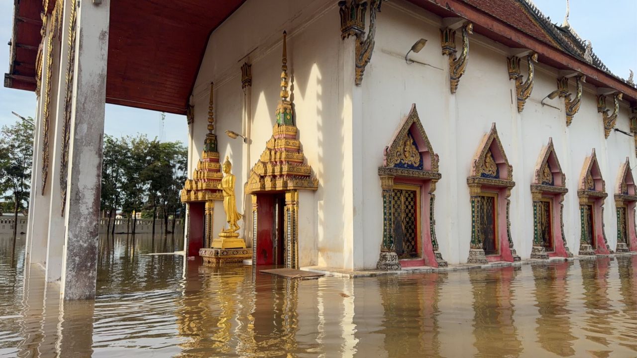 素可泰洪水依然严重 甘帕甘寺水位仍高于1.50米