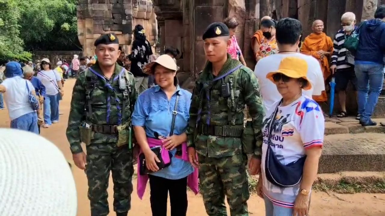 应对柬埔寨擅自进入塔梅贡寺，泰军严格整顿，柬埔寨派遣23辆大巴人潮涌入