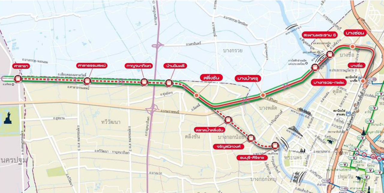 泰国国家铁路局宣布招标！建设红色轻轨线Rangsit-农大和Siriraj-Salaya，预计72年3月完工