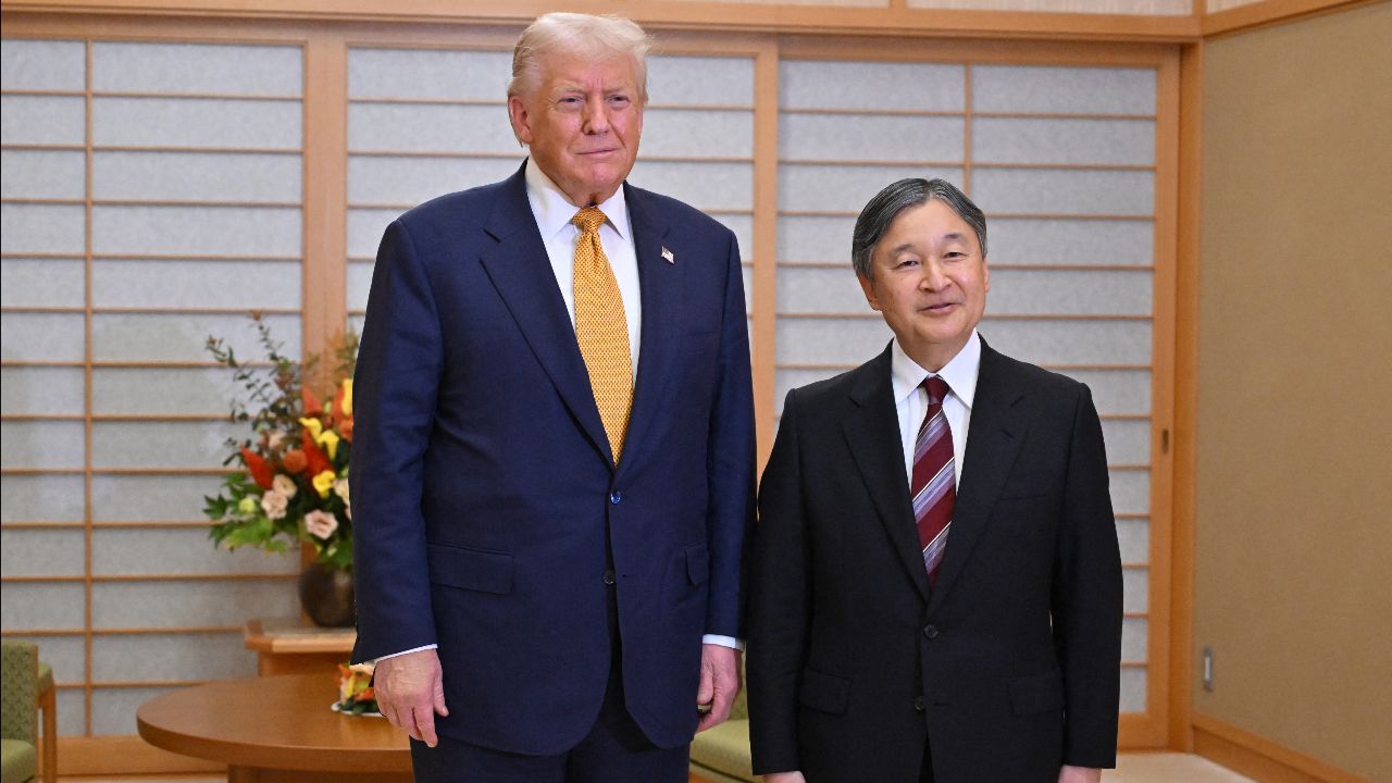 特朗普访问日本 会见明仁天皇 会晤首相高市加强经济合作