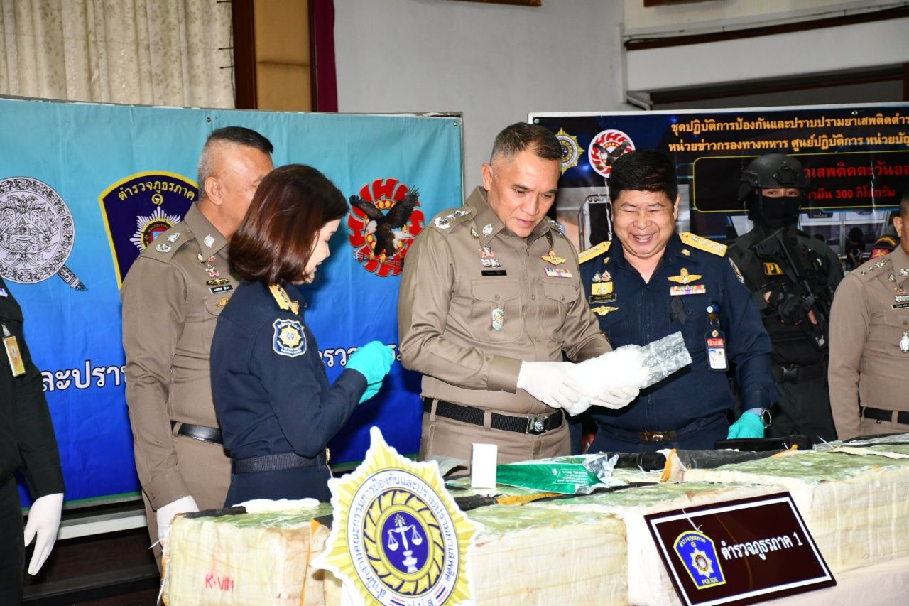 警方破获贩毒网络,缴获300公斤总值超过1.5亿泰铢的氯胺酮