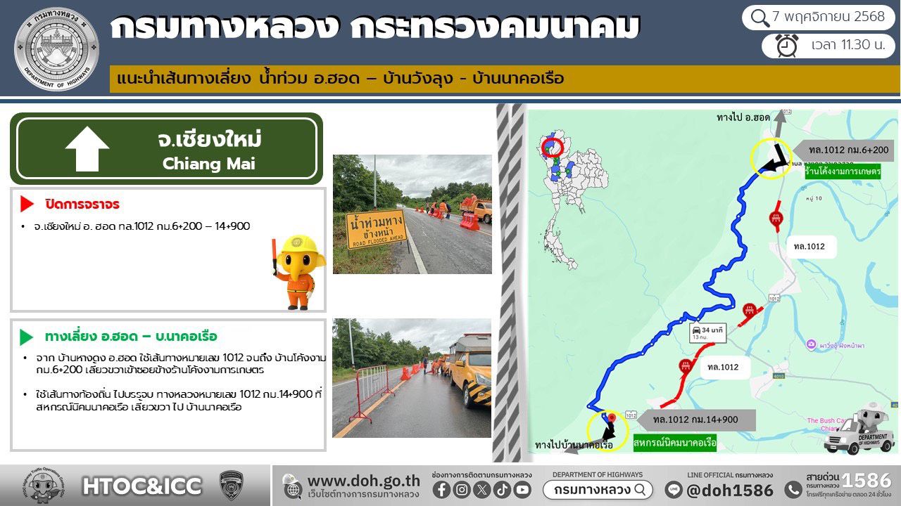 公路局命令24小时监控“康乐基”台风,检查洪水路线并建议绕行