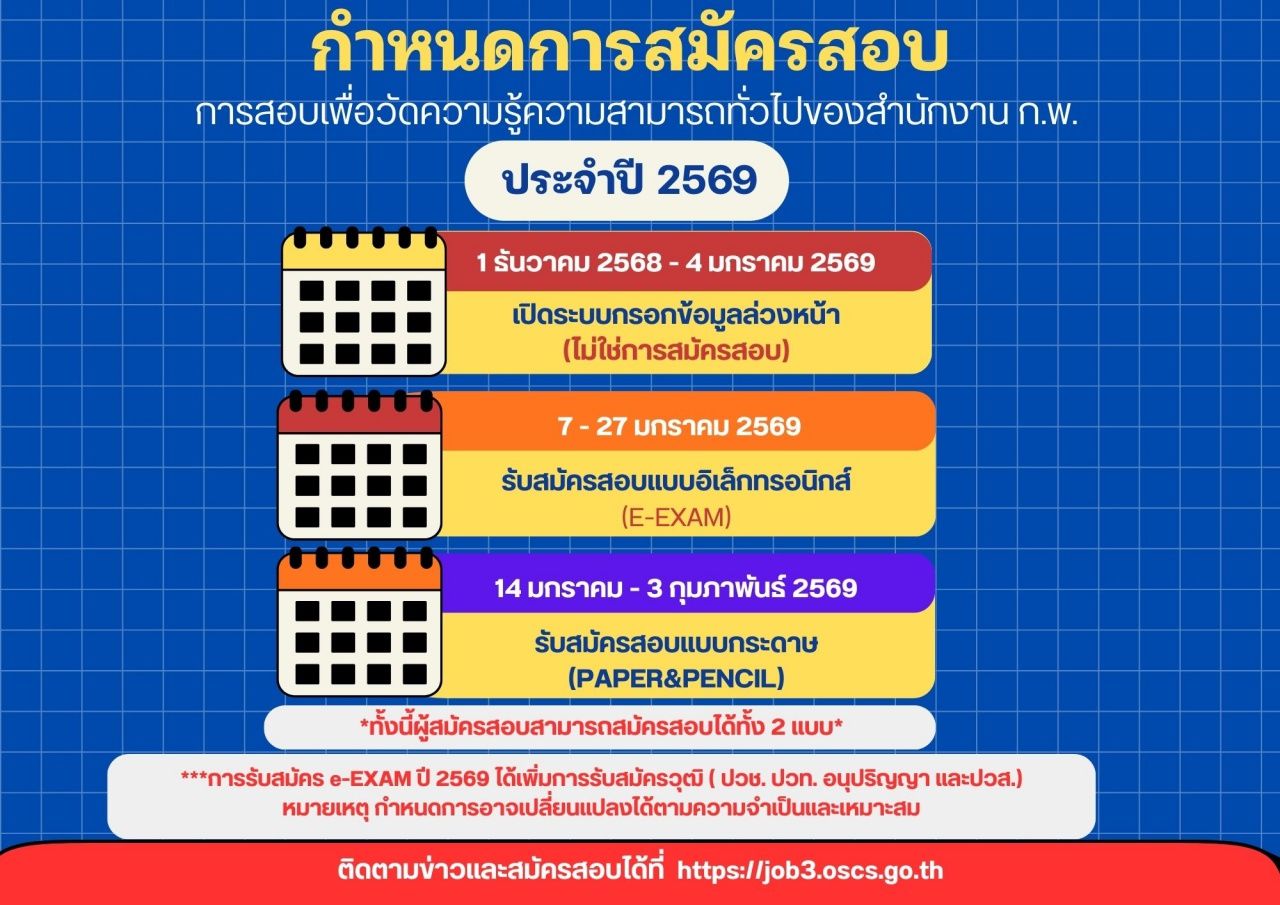 公务员考试 69 现已开放提前填写信息，查看 e-Exam 和纸质考试报名日期