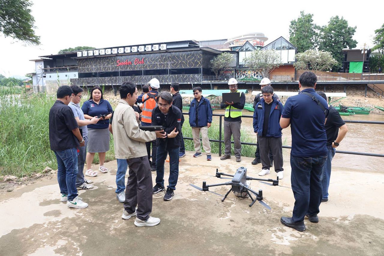 NBTC 出动直飞แม่สอด区域 使用无人机检测手机信号 阻止漫游与电话诈骗团伙