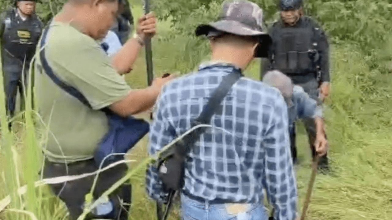 军队加强管控，确保官员和村民在宏旦村进行土地测量的安全