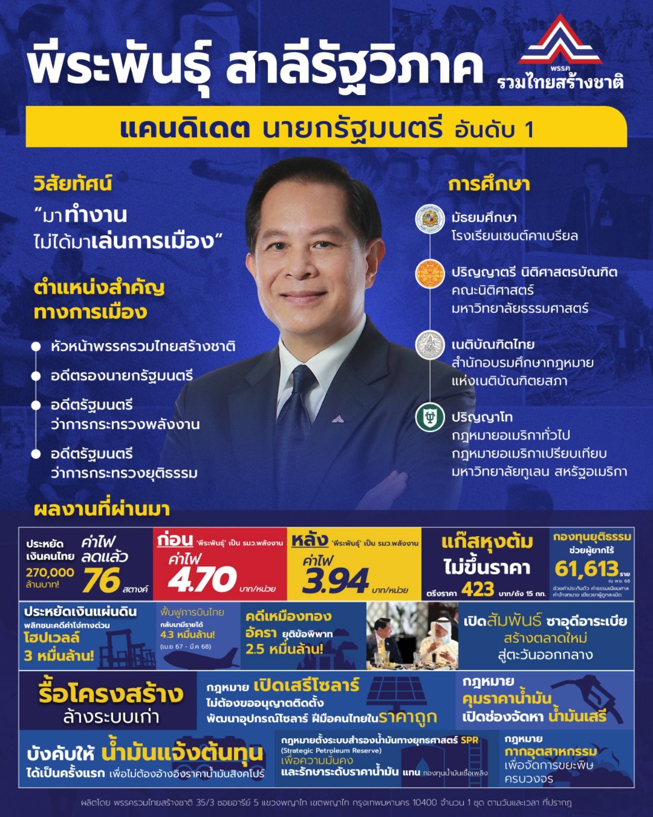 3 位泰国团结党总理候选人 