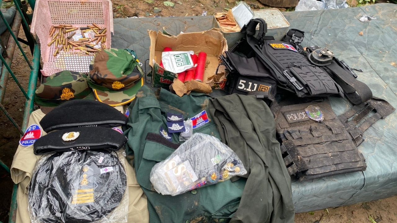 曝光“柬埔寨军队”在ภูมะเขือ战场的武器库，泰方缴获12项武器和无人机