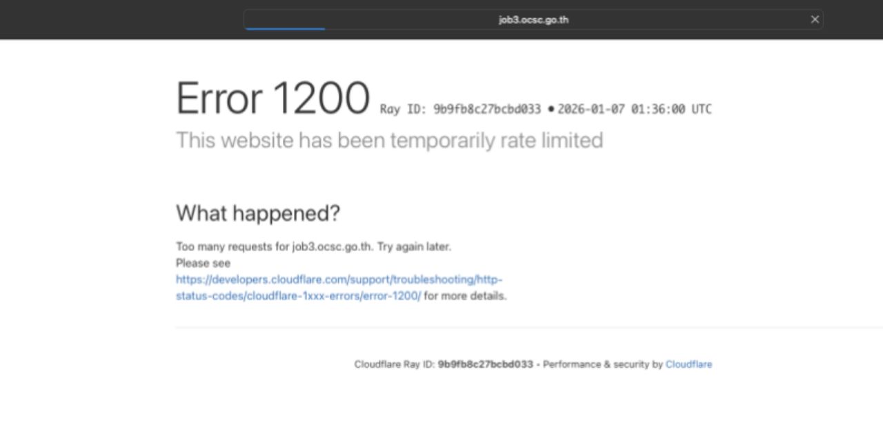สมัครสอบ ก.พ. 69 ภาค ก. (e-Exam) ปิดระบบชั่วคราว เตรียมเปิดอีกครั้ง 13.00 น.