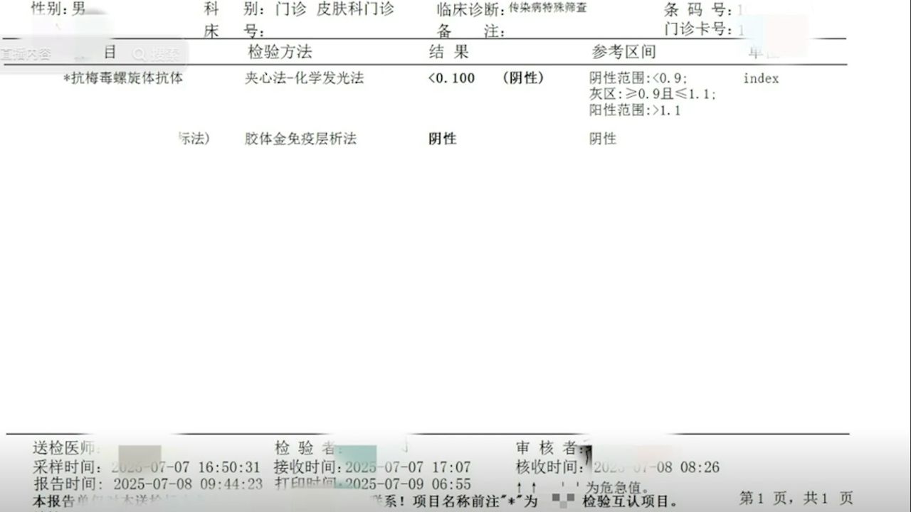 中国健身教练承认自己是视频中的男性，并出示血液检测结果